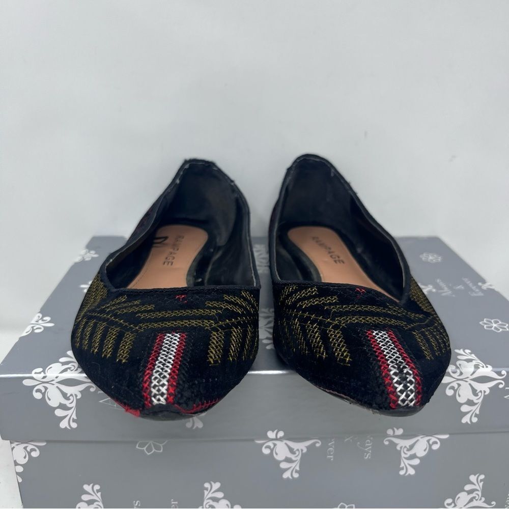 Rampage Caela Embroidered Aztec Southwestern Flats 7.5
